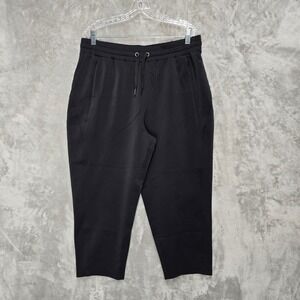 Sweaty Betty Black Athleisure Capri Pants Sz XL Elastic Waist Drawstring Pockets